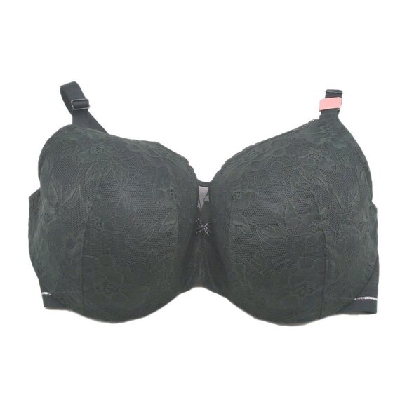 Lane Bryant Cacique Women Bra Full Coverage Lightly Lined 38F Black Lace - Picture 9 of 10